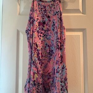 Pink Multi-Color Printed Sleeveless Dress